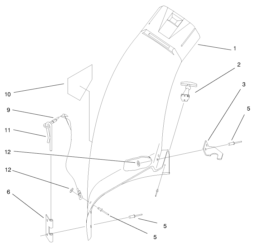 Chute Assembly #94-6035 Diagram and Parts List for 79103 (220000001 - 220999999)(2002) Lawn Boy Lawn Tractor Accessories